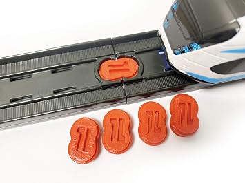 TrainLab Dog Bones Connectors for Intelino Smart Train Tracks 5pc Red