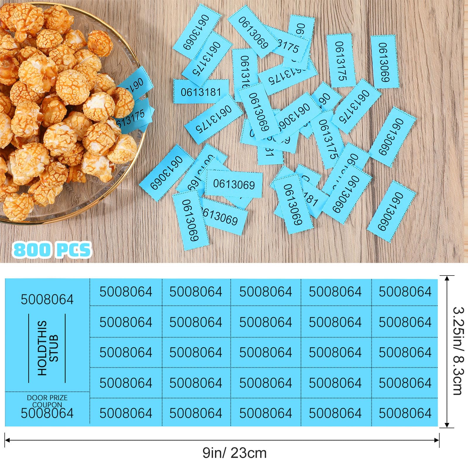 Kosiz Boletos de rifa, hojas de boletos de subasta con 25 números de oferta por hoja, boletos de rifa chinos para cesta de subastas chinas, subasta silenciosa, aula, escuela, iglesia, eventos (800)