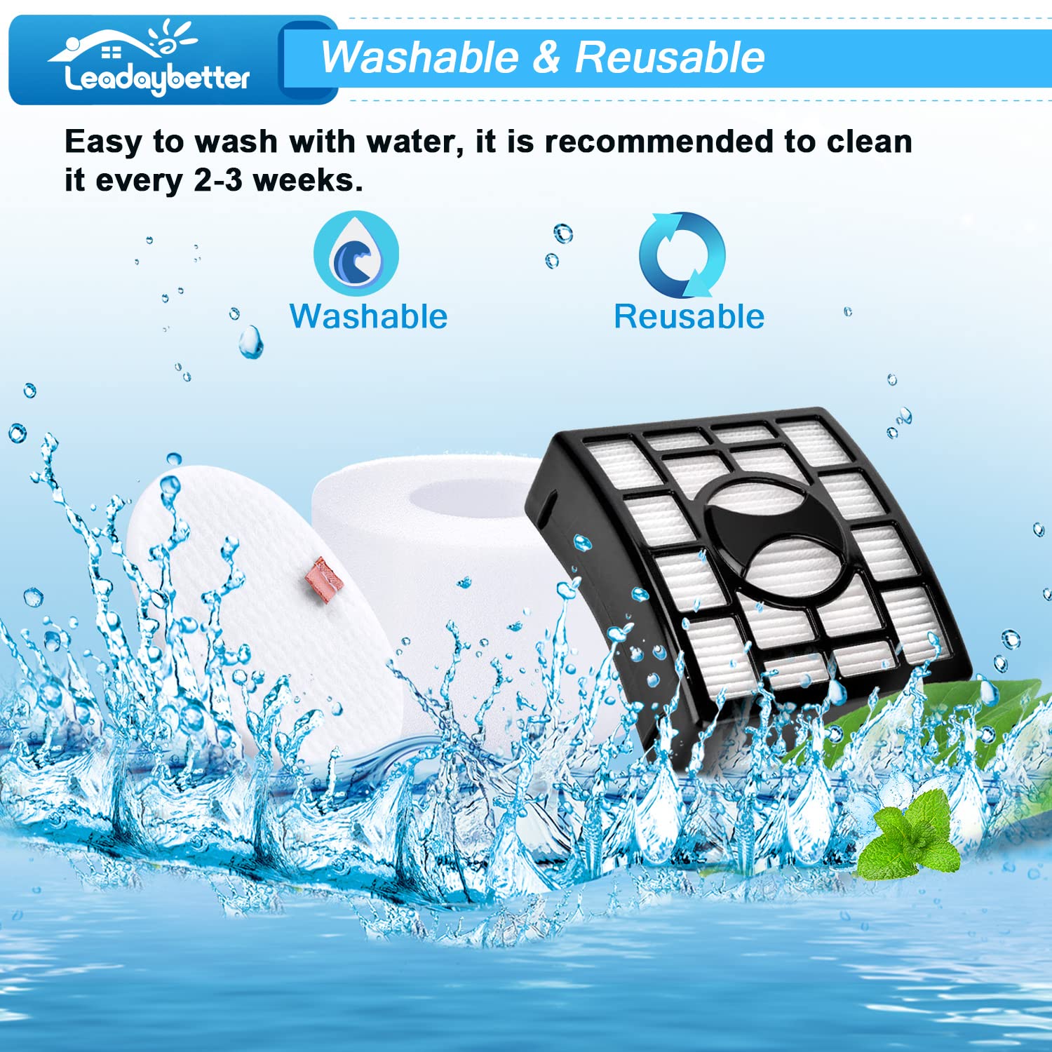 Filtro di ricambio compatibile con Shark, Mellbree NZ801UK, filtro compatibile con aspirapolvere Shark Hoover Lift Away NZ801ukt, NV680, NV681, NV682, NV801, N803, UV810, AZ910, 2 pezzi