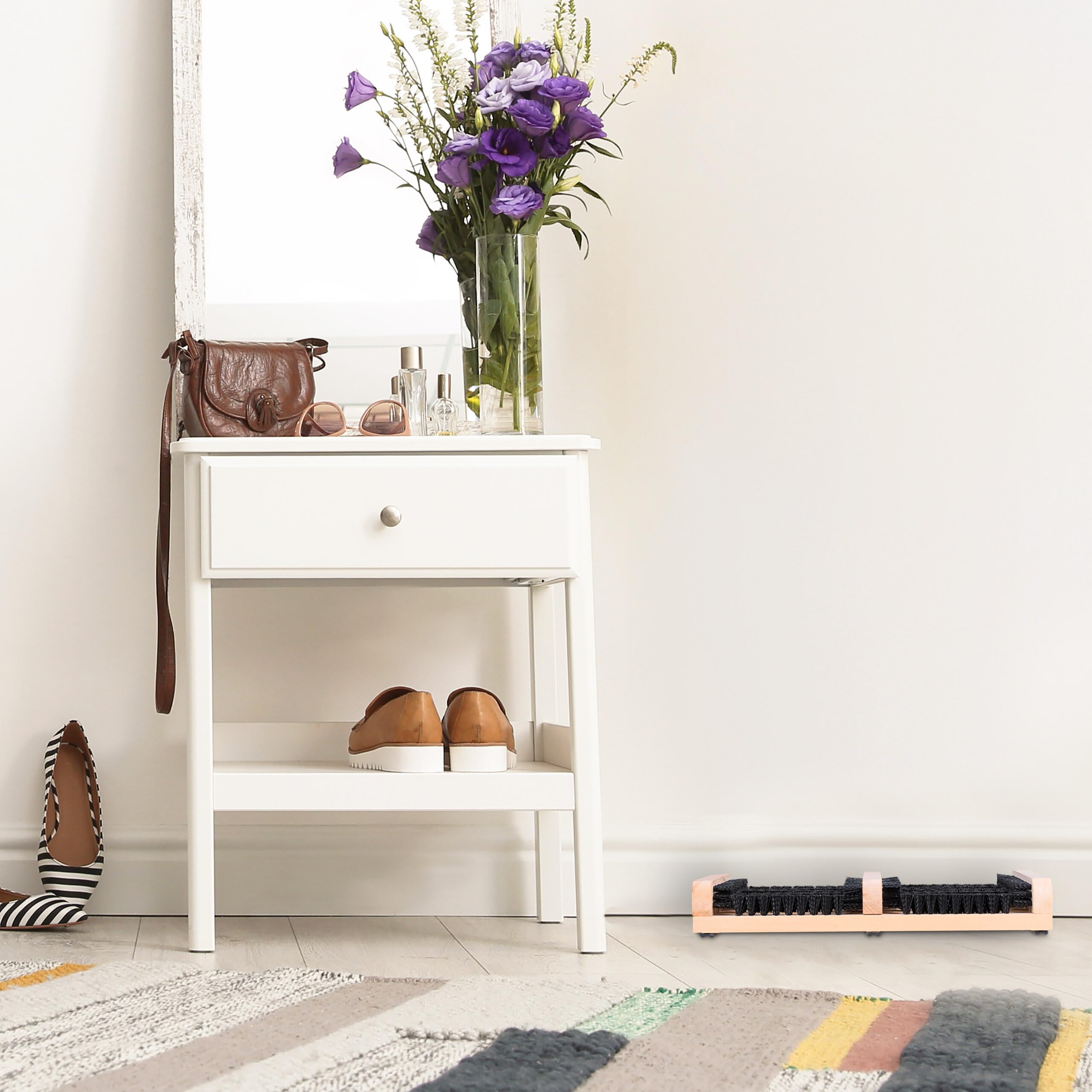Image secondaire de Grille Gratte-Pieds en Bois Antidérapante Relaxdays pour Intérieur et Extérieur