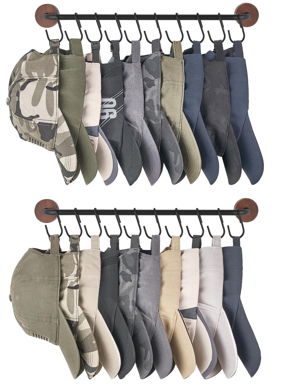 Photo 1 of Mkono Hat Organizer, Wall Storage Rack with 20 Hooks