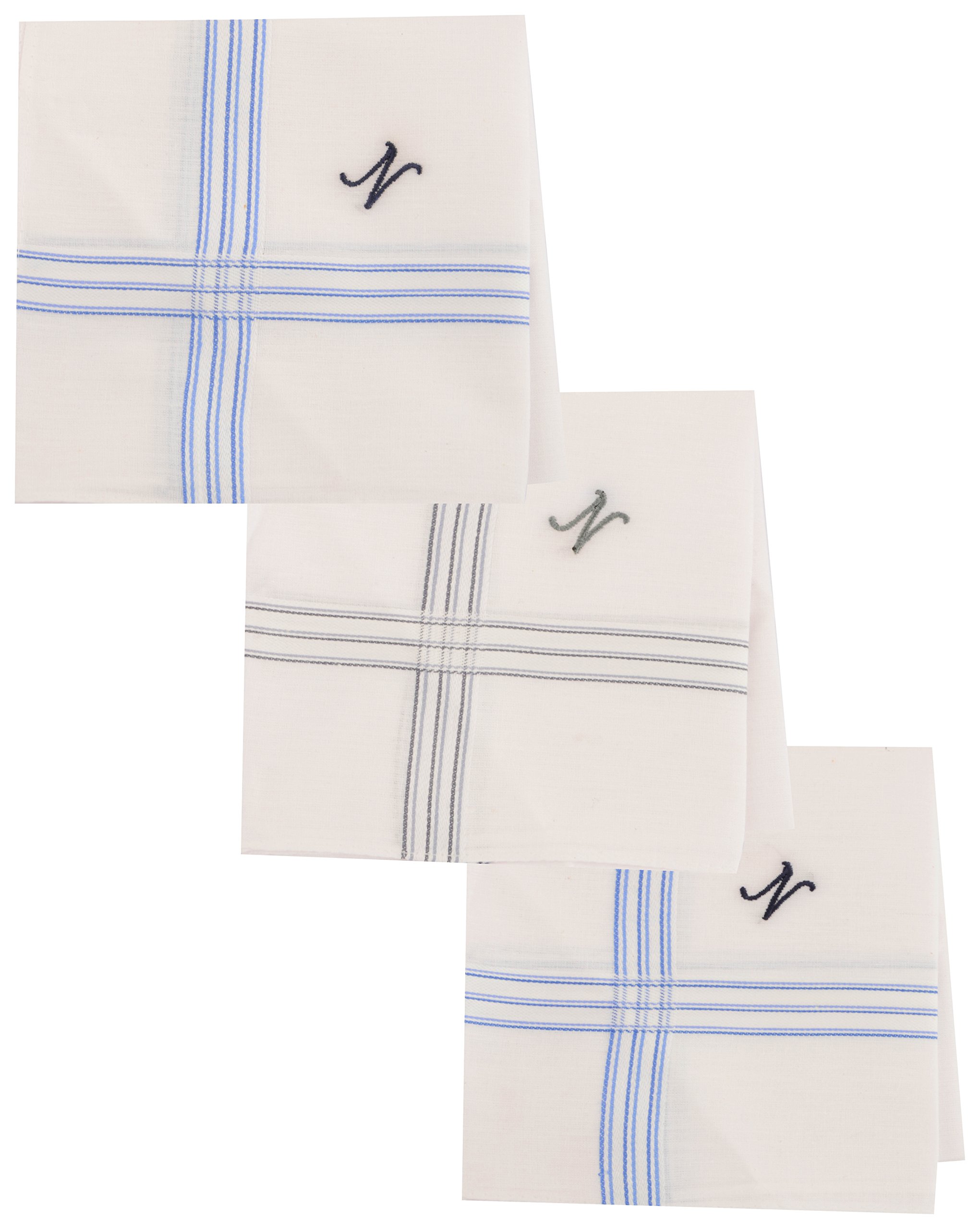 Men's Handkerchiefs | 100% Pure Cotton & Pocket Square Hankies | Classic Plaid Pattern Perfect for Gift Stylish and Practical Men's Accessories (White, Pack of 3)-image-31
