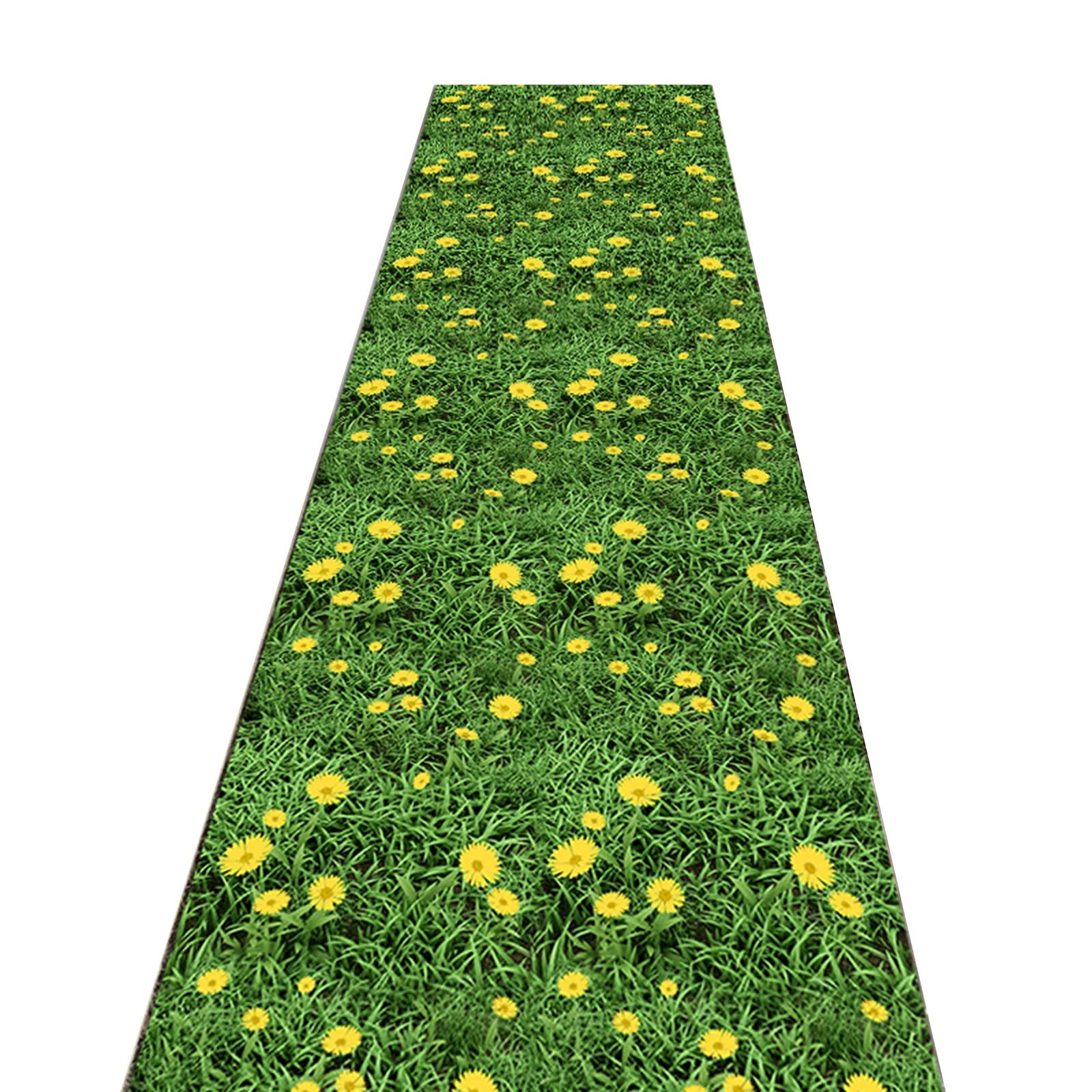 Flur Teppich Läufer Rutschfester Läufer, Grünes Rasenmuster, Rutschfester, Waschbarer Teppich für Treppen/Eingang/Foyer, Länge 2,5m 4,5m 6,5m 8,5m (Size : 80x250cm/2.6x8.2ft)