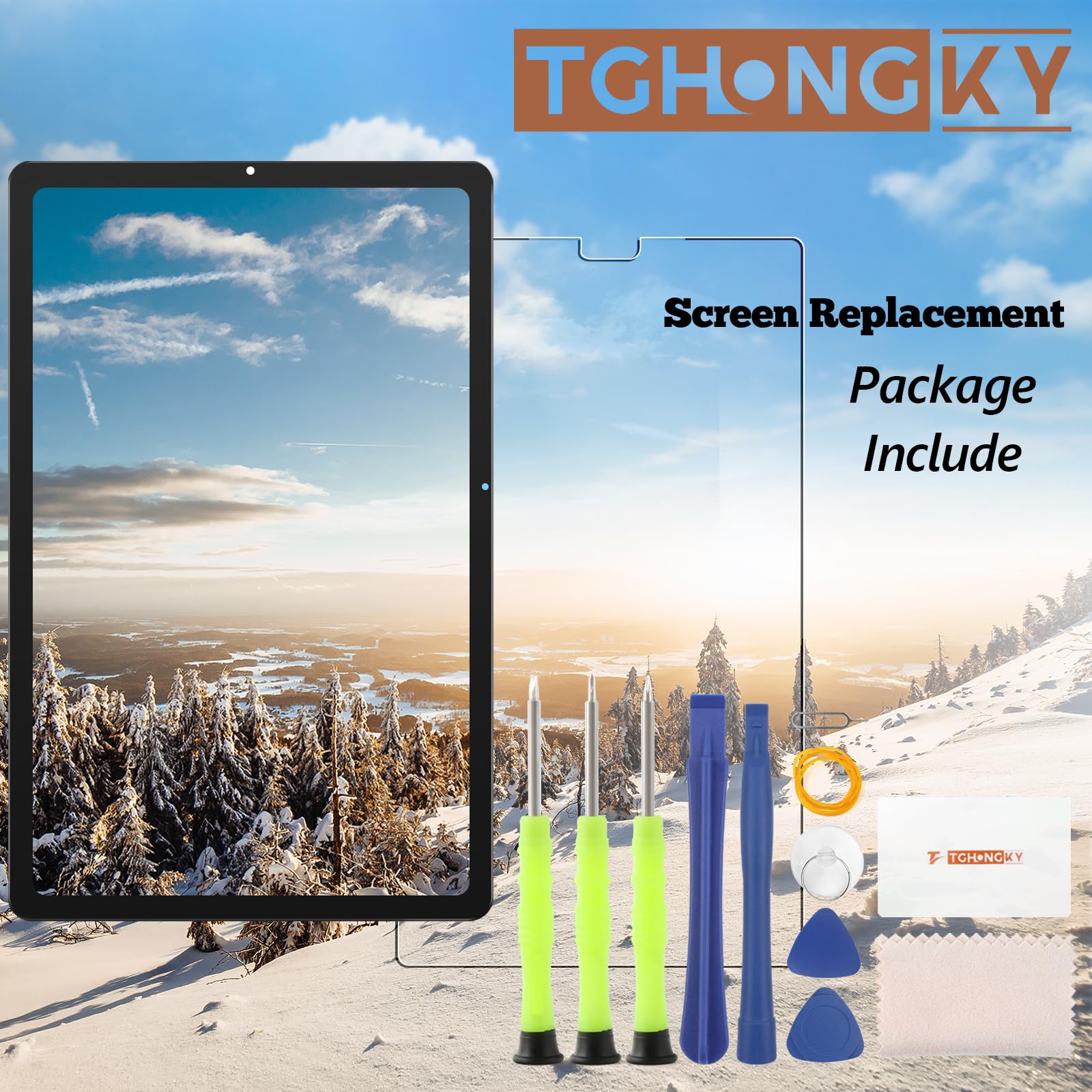 Ecran pour Samsung Galaxy Tab S6 Lite 10.4" P613 P619 2022 Complet Écran Remplacement Tactile Digitizer Assembly pour Samsung Tab S6 Lite 10.4" P610 P615 2020 LCD avec Kit De Réparation（Noir
