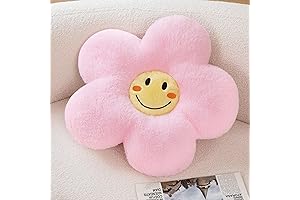 Adorable Smiley Daisy Throw Pillow: A Ray of Sunshine for Your Room