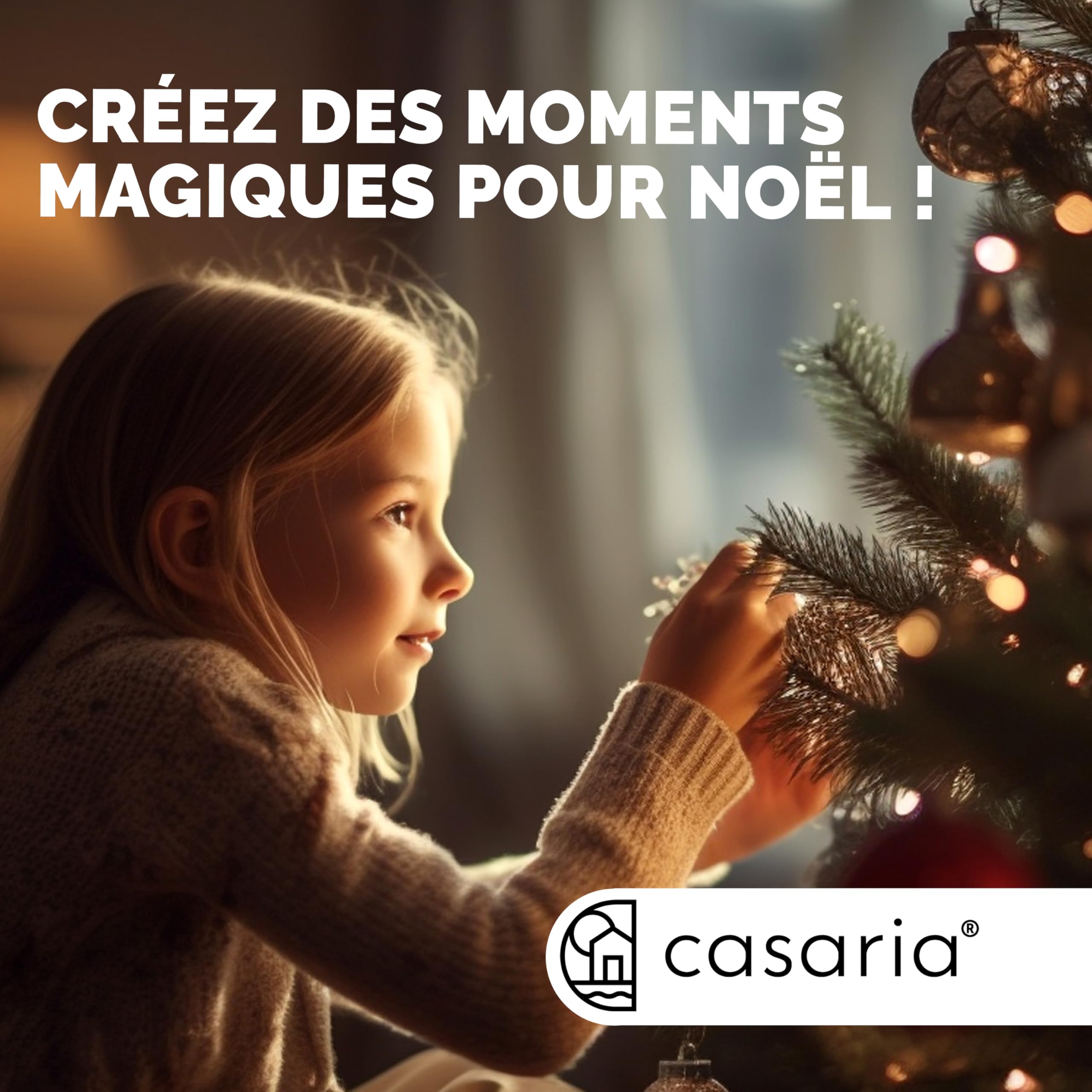 CASARIA® Sapin de Noël Artificiel 140 cm Vert Guirlande Lumineuse LED Arbre Imitation Parfaite PE 470 Branches Pied métal décoration réutilisable