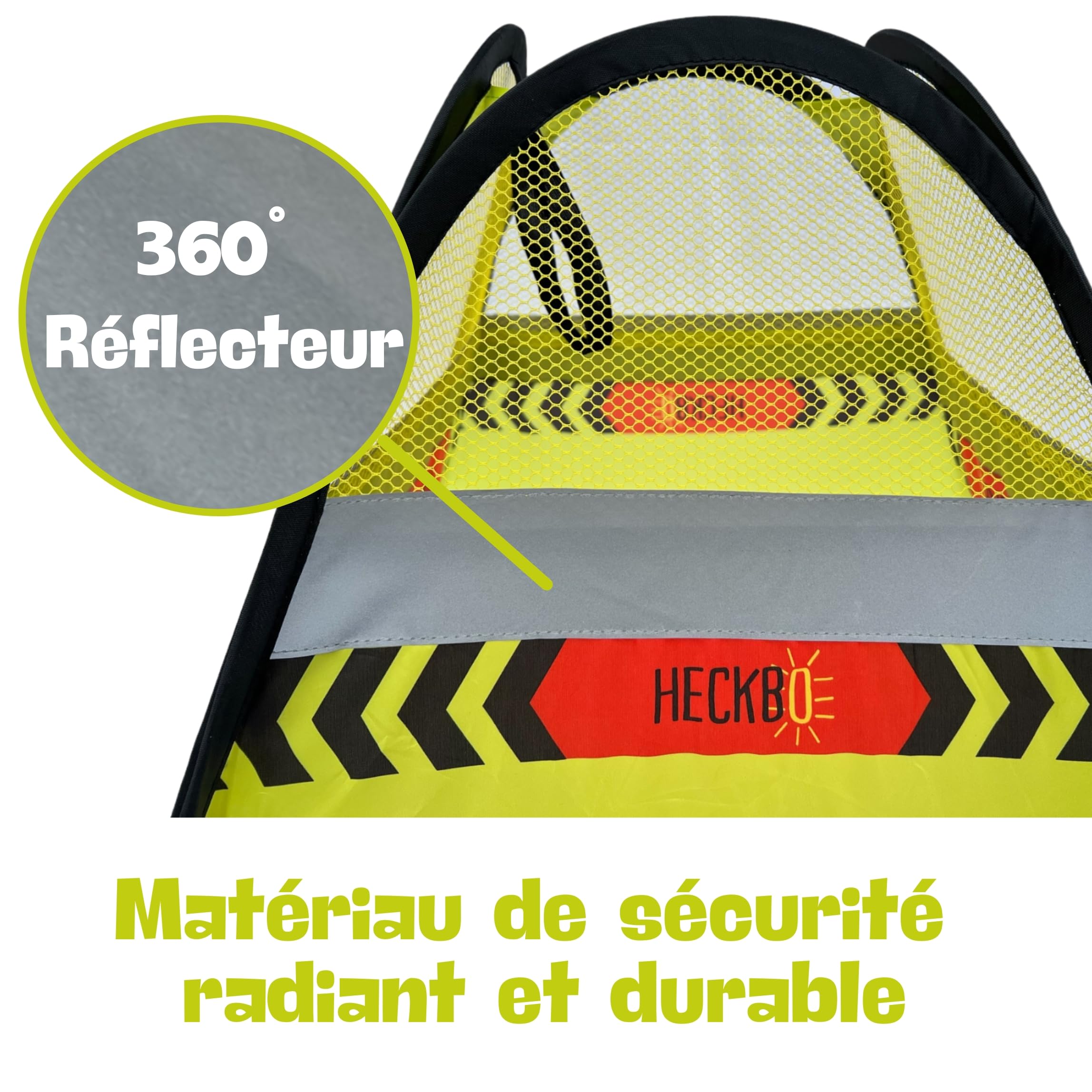 HECKBO Panneau d'avertissement de rue pour enfants - Panneau avec pylônes qui jouent et guirlande de fanions - Pylônes de sécurité - Kit pop-up de sécurité - Cône d'avertissement Street Buddy