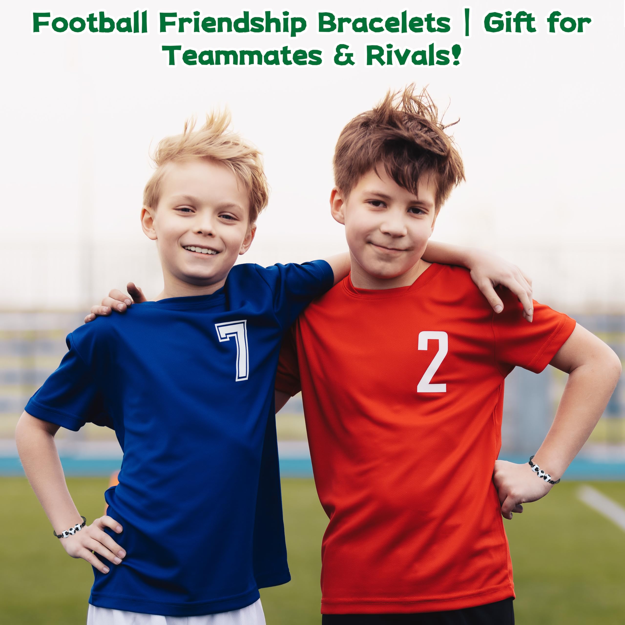 Pulseras de Fútbol Ajustables Pulseras de Tejido de Fútbol Trenzada a Mano Pulseras de Amistad para Niñas Niños Mujeres