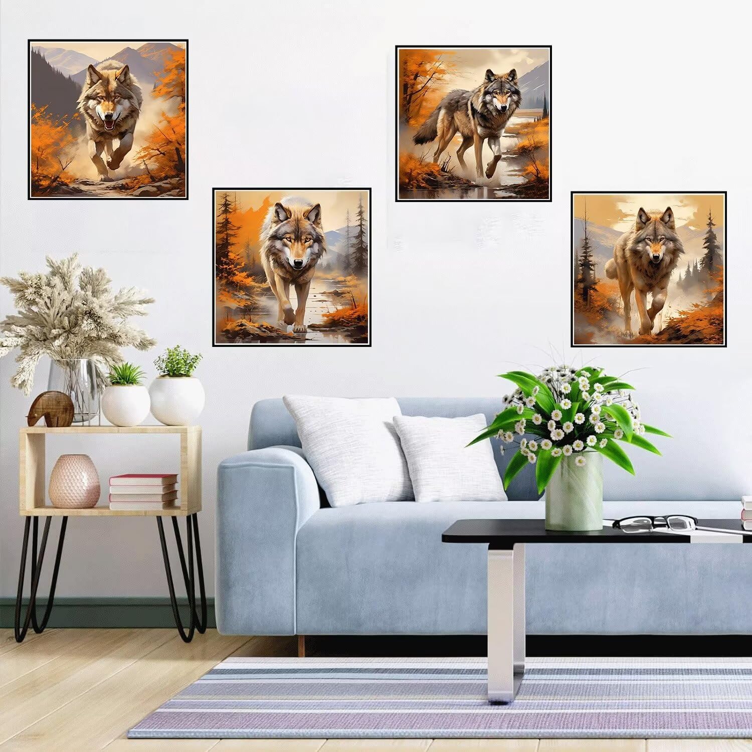 Wolf Diamond Painting Kits voor volwassenen, 5D Dier