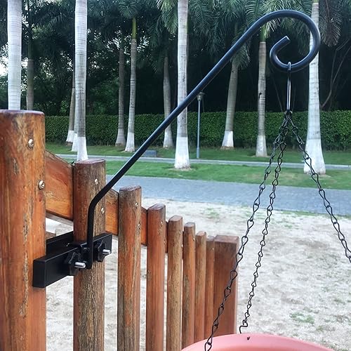 Miniatura 7 de Riel de gancho de cubierta adecuado para colgar cestas de flores, campanillas de viento, macetas, comederos de pájaros, luces, poste de servicio