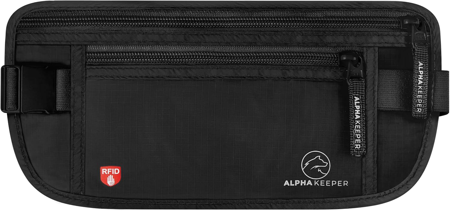 Alpha Keeper Money Belt RFID Passport Holder