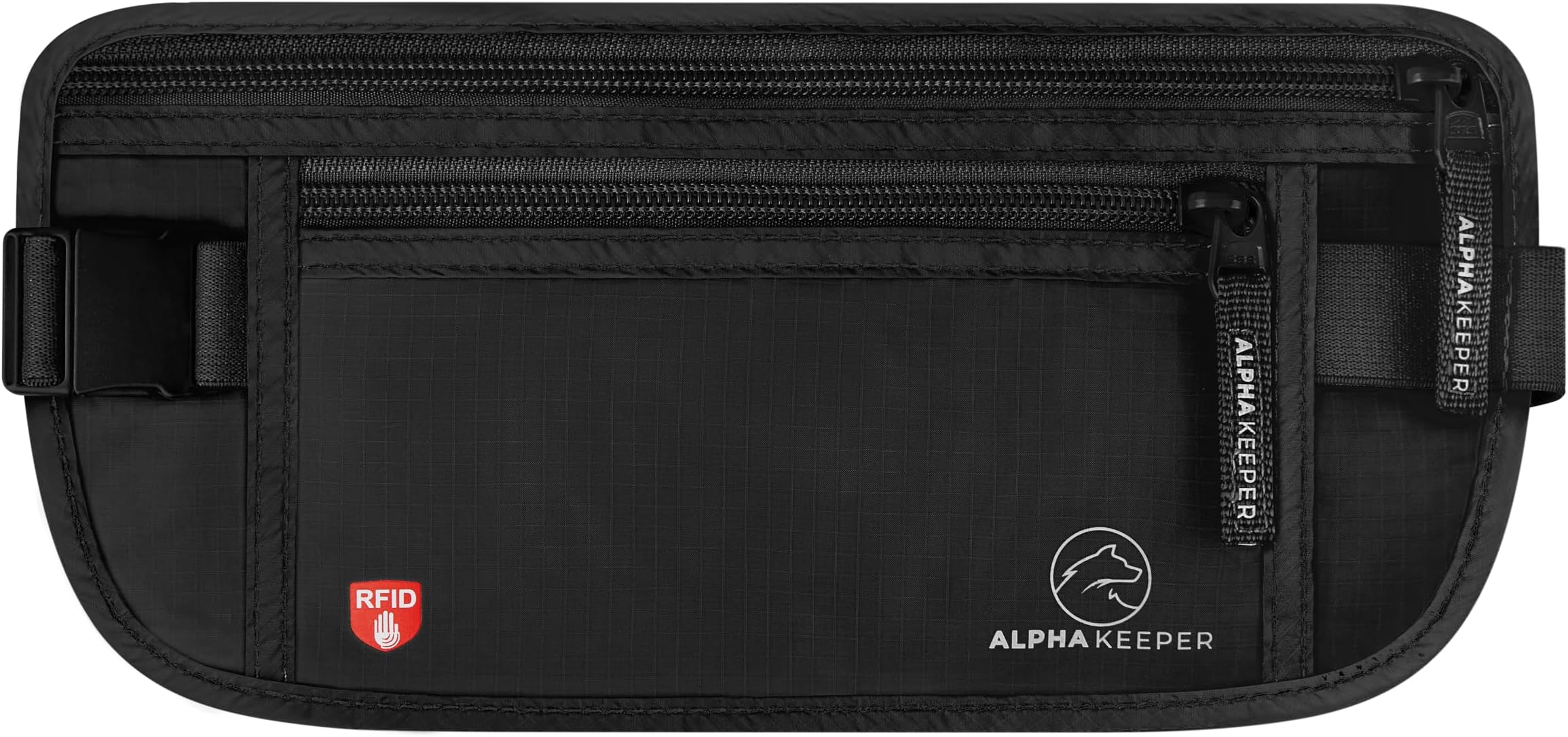 Alpha Keeper Money belt for travel - RFID slim passport holder men/women travel wallet hidden pouch under clothes to protect your information and money travel fanny pack/bag travel essentials