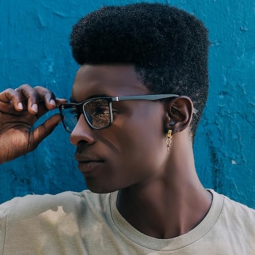 Miniatura 5 de Lentes de lectura de marco grande negro mate para hombre para lucir modernos con alta visión, lectores resistentes y duraderos para hombres, cómodas