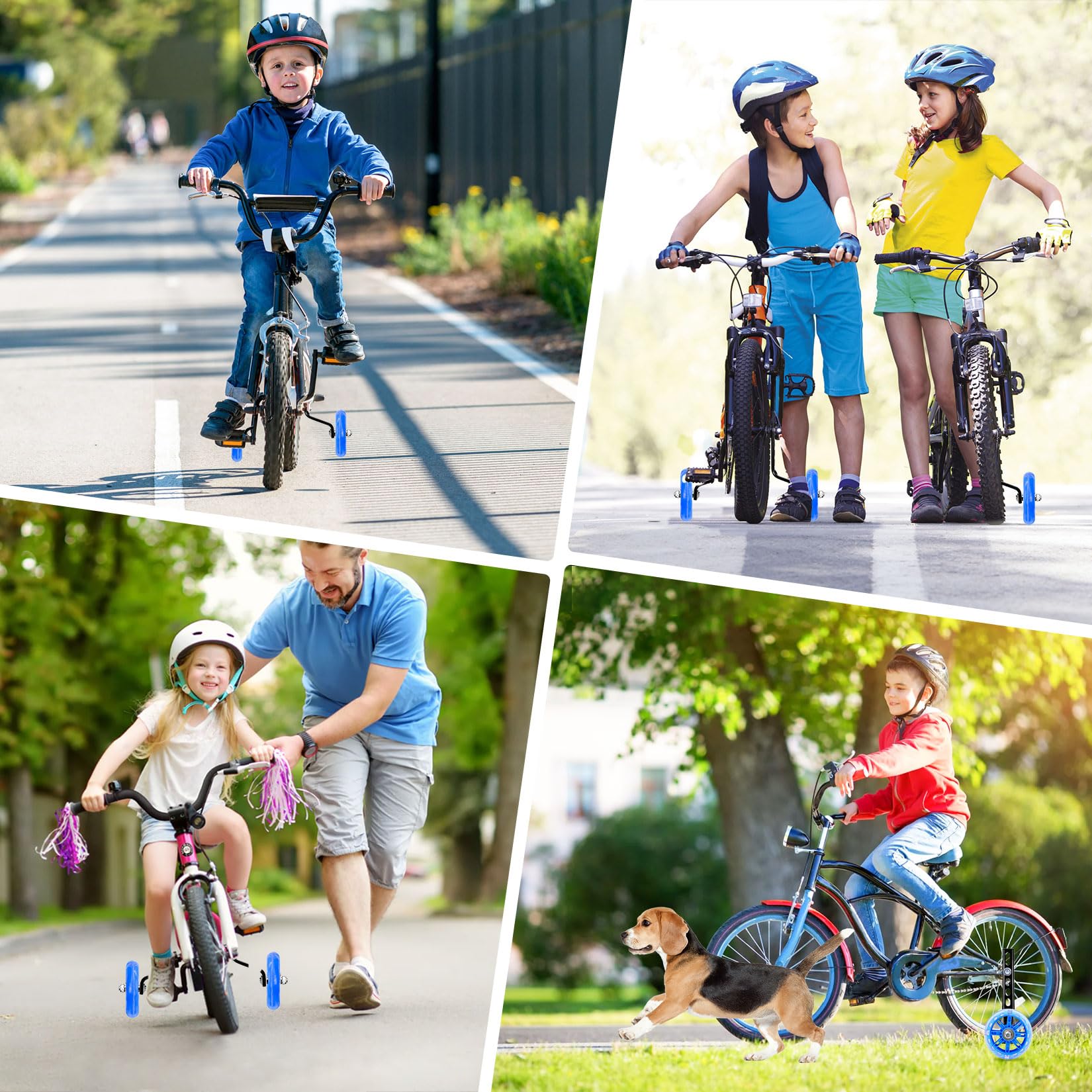 Herbst Ruedas de apoyo, Ruedas para bicicleta infantil, Ruedas de bicicleta intermitentes para niños, Ruedas de apoyo ajustables y seguras, Ruedas universales auxiliares para 12 14 16 18 20 pulgadas — view 5