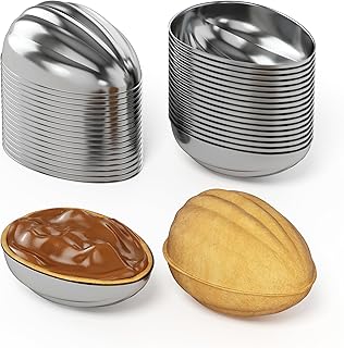 Lot 40 Oreshki Mold Oven Cookies Maker Oreshnitsa Орешница - Cookie Mold Oreshek Cake - Nut Cookie Shaped Molds - Mini Metal Mold Form Nuts for Sweet Russian Nuts Oreshki Molding for Baking