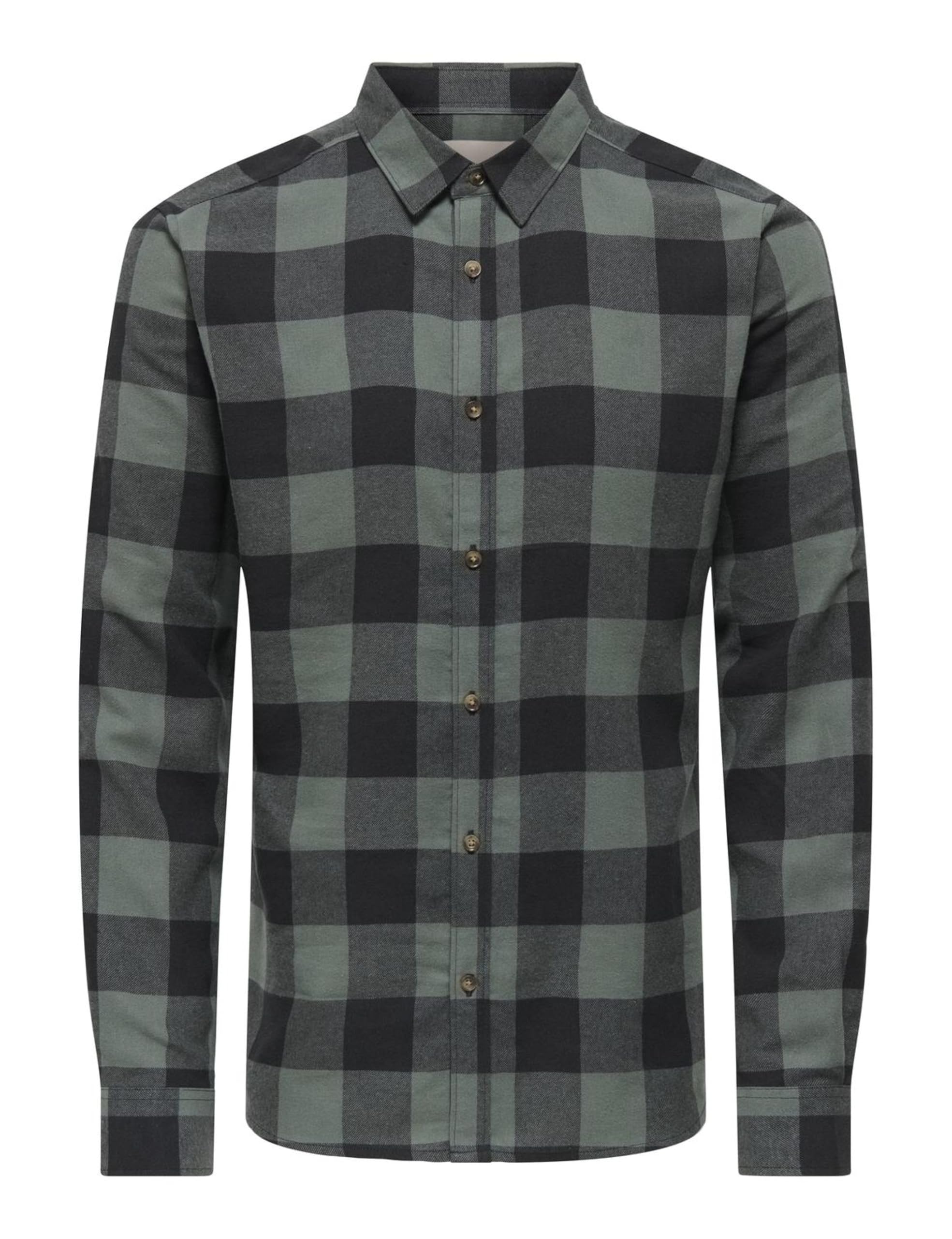 ONLY & SONS Onsgudmund Ls Checked Shirt Noos, Balsam Green, XS