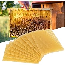 GBSCLOVER Beeswax Sheets 20Pcs, Safe Beewax Foundation Sheets, Stable Wax Foundation for Bee Frames, Suitable for Lure Bees, Crafts, Candle Making, and Furniture Polish, 5.1x3.5 in