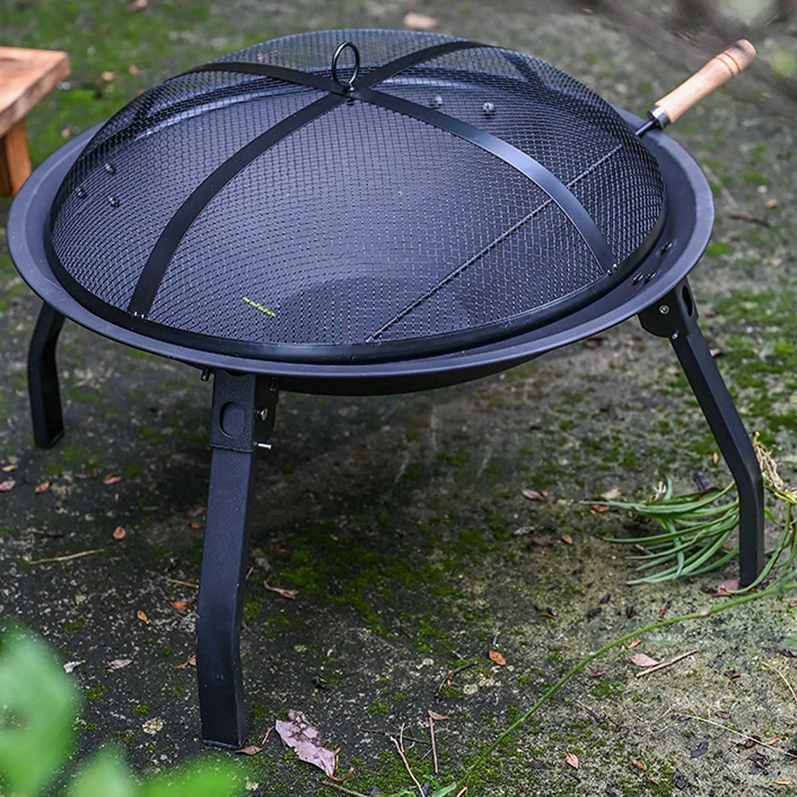 Ciotola per braciere da Esterno Pieghevole Portatile - Braciere per braciere da 22 Pollici a Legna e braciere da Cortile