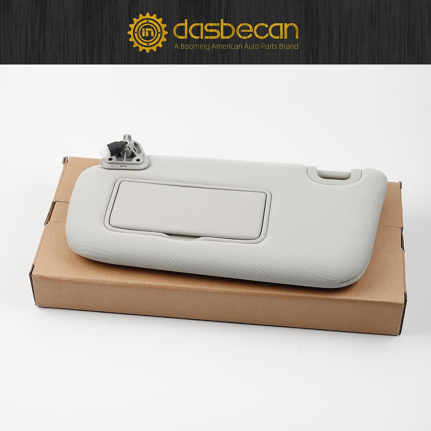 Dasbecan Left Driver Side Sun Visor Compatible with Nissan Sentra 2013 2014 2015 2016 2017 2018 2019 Gray Sunvisor with Mirror Replaces# 96401-3SG8A