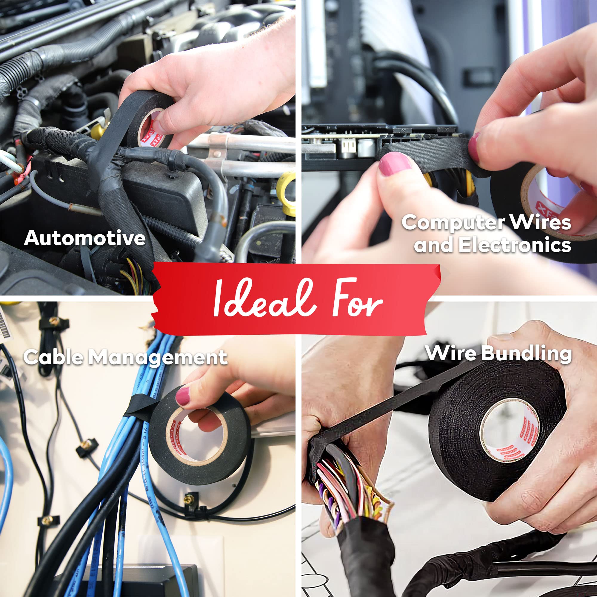 Buy XFasten Wire Harness Tape, 3/4Inch by 50Foot (5Pack), High Temp