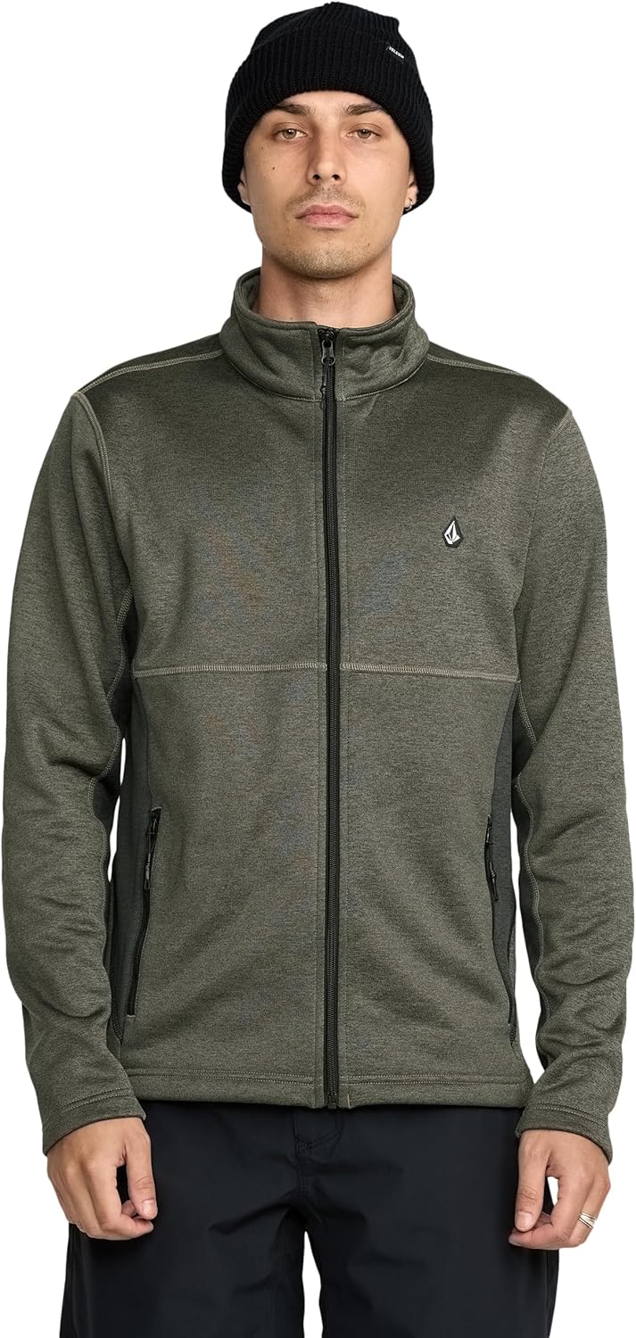 Volcom Men's Performance Snowbound Fleece Jacket –zip Pockets & Stretch Fit Tech Fleece