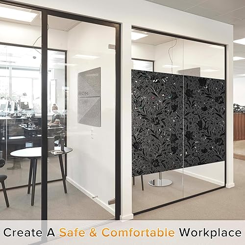 Miniatura 7 de rabbitgoo Película opaca total de privacidad para ventana, adhesivo extraíble con bloqueo de luz solar, calcomanías de vitrales, vinilo de