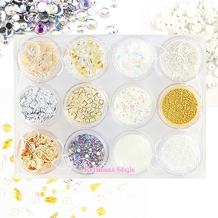 Amazon ネイルパーツ スタンダード コンテナ入り12個セット Princess Style ネイルアートパーツ 通販