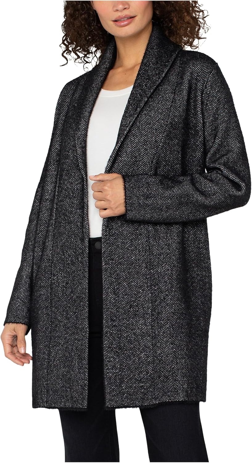 Liverpool Women's Long Sleeve Open Knit Shawl Sweater Coat