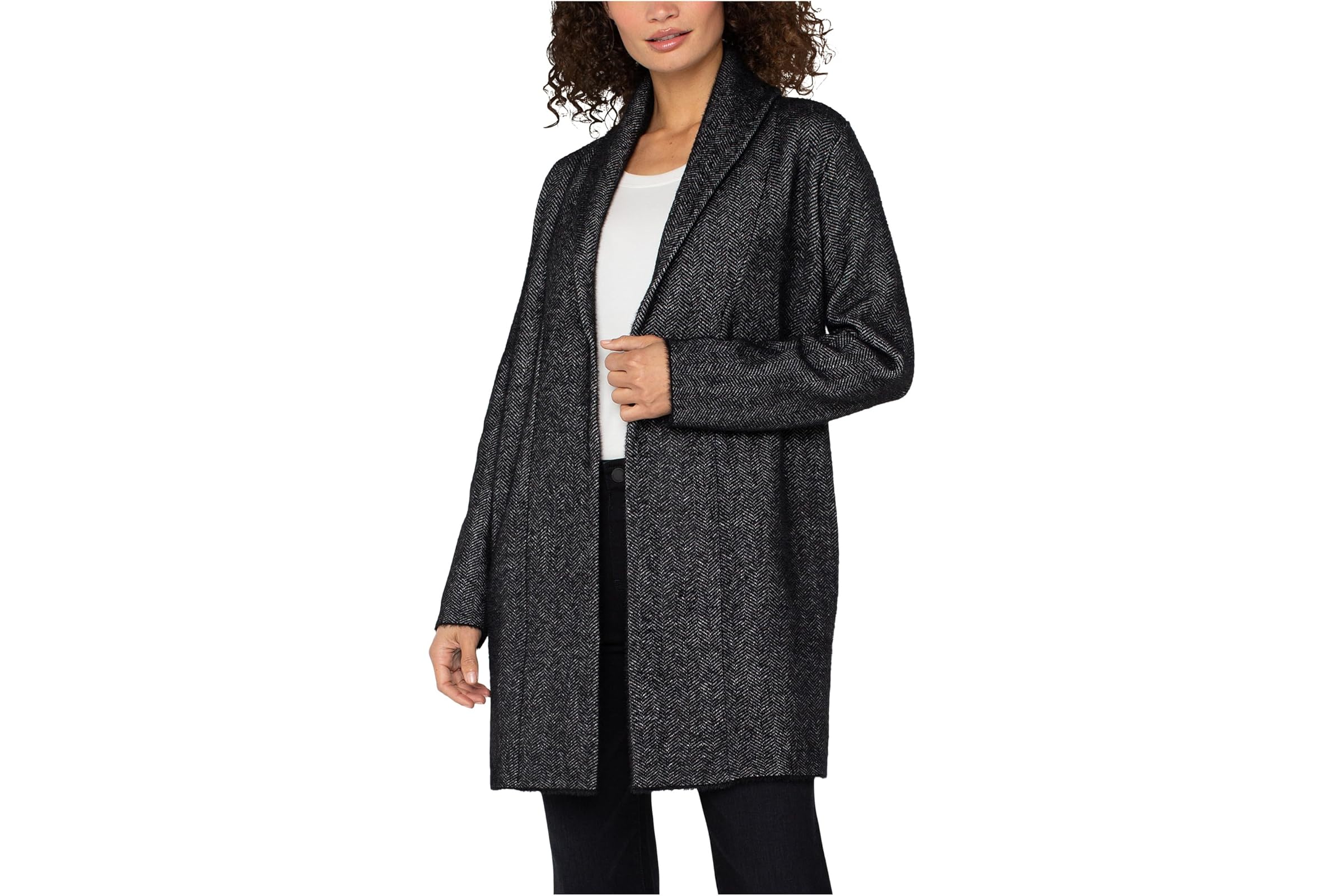 Liverpool Los Angeles Long Sleeve Open Knit Shawl Sweater Coat