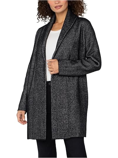Liverpool Los Angeles Long Sleeve Open Knit Shawl Sweater Coat
