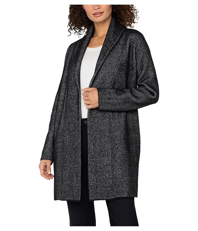 Liverpool womens Long Sleeve Open Knit Shawl Sweater Coat