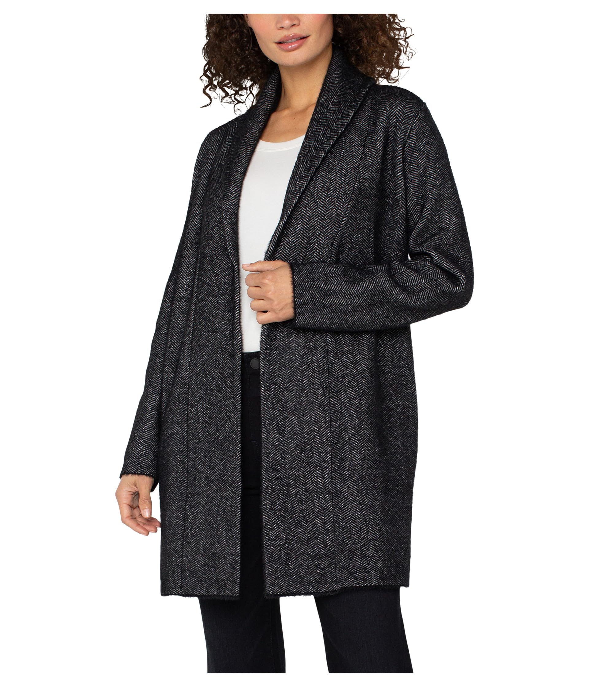 Liverpool womens Long Sleeve Open Knit Shawl Sweater Coat
