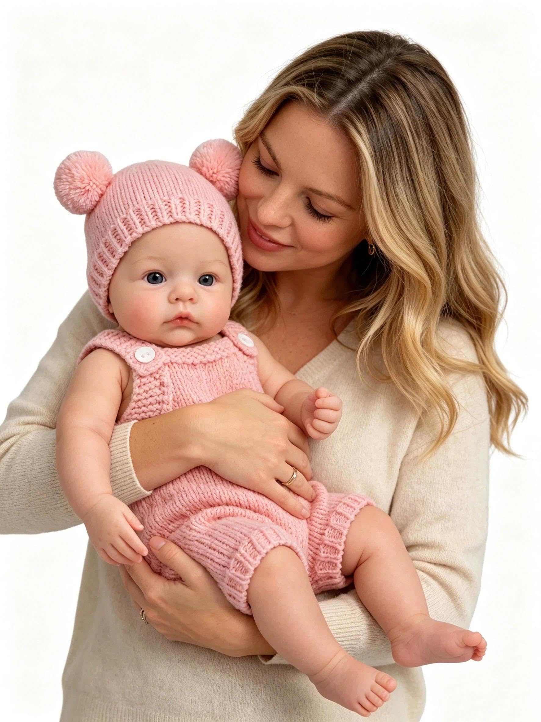 Anano 2kgs Bebe Reborn Silicona Cuerpo Completo Sin Vinilo | 33cm Muñecas Niña Realista con una Dulce Sonrisa - Muñecos Bebes para Niños a Partir de 3 Años, Lavable