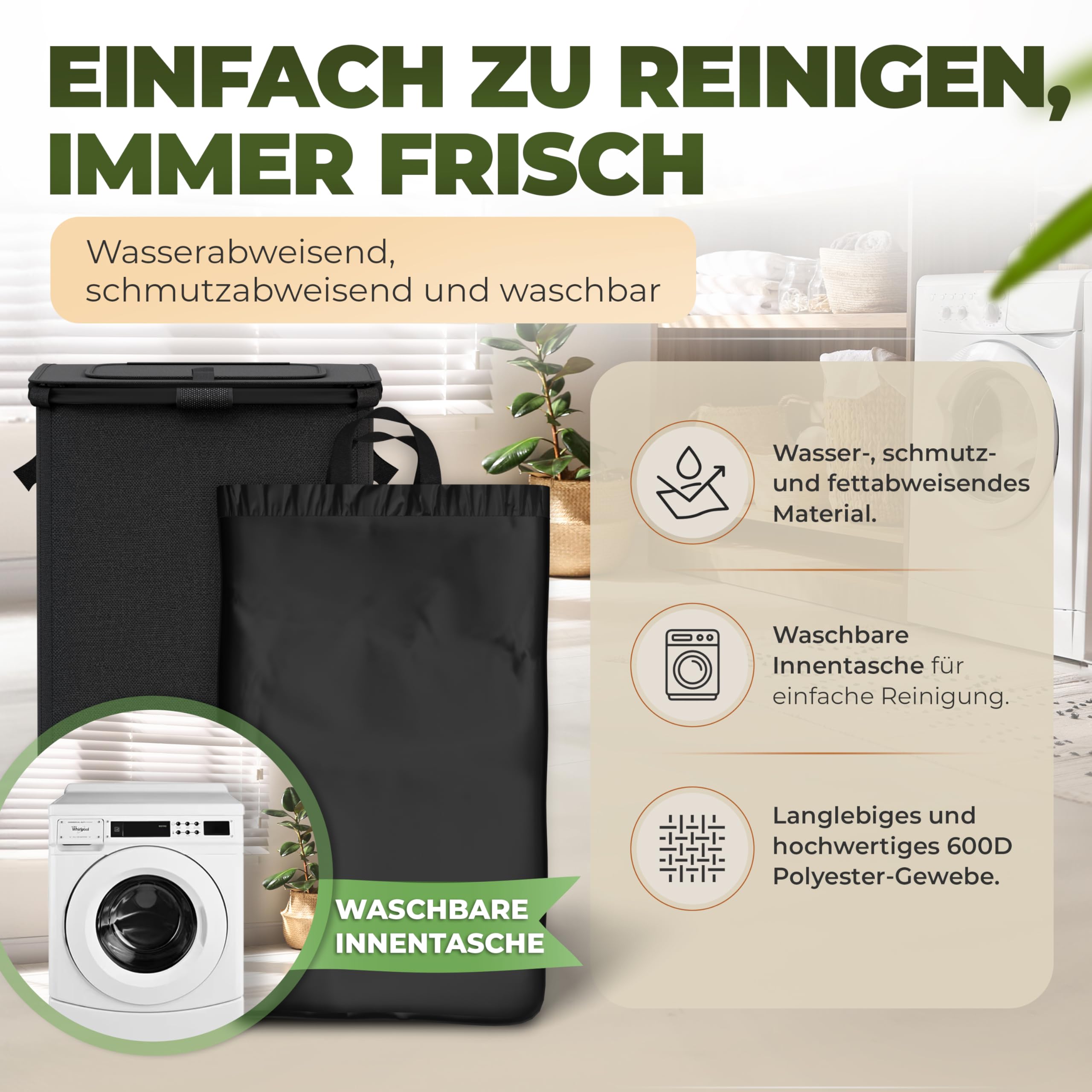COTTARA® Gelber Sack Ständer Mülleimer mit Deckel magnetisch 60-120L Müllsystem Schwarz