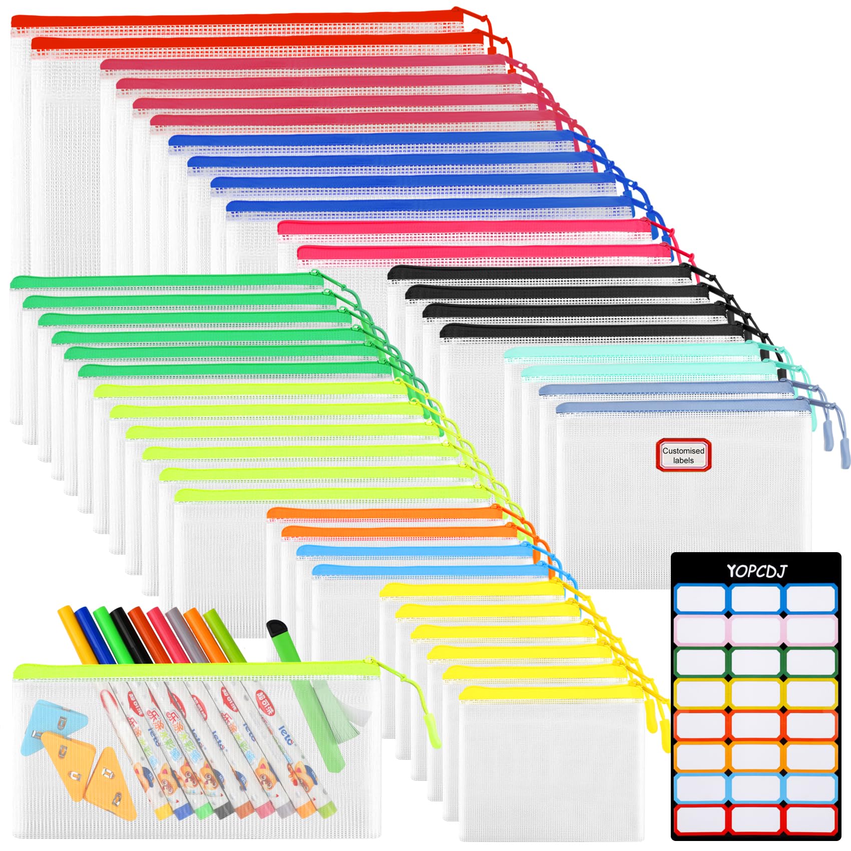 Estuche De Lona DIY Para Lápices - 12 Bolsas + 12 Lápices Colores + 8 Plantillas, Actividades Niños