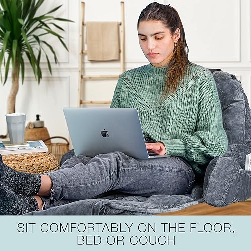 Miniatura 5 de malu Almohada de lectura extra grande  Almohada ergonómica  Almohada de espalda para cama + alfombrilla enrollable para soporte de cuello  con