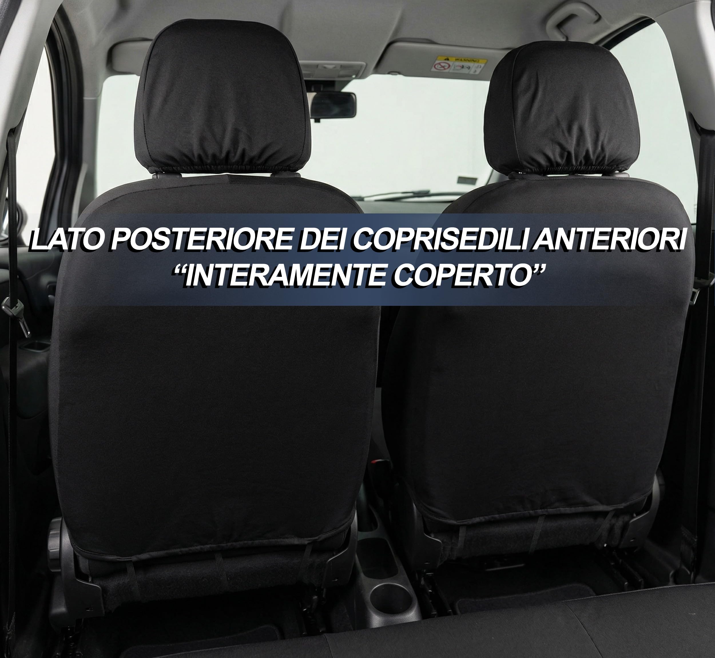 Auto Accessori Lupex Coprisedili compatibili per Grande Punto (2005-2018) - Set Anteriori in Tessuto Policotone, Protezione Sedili, Facile Installazione, Made in Italy (Nero - Blu Royal)