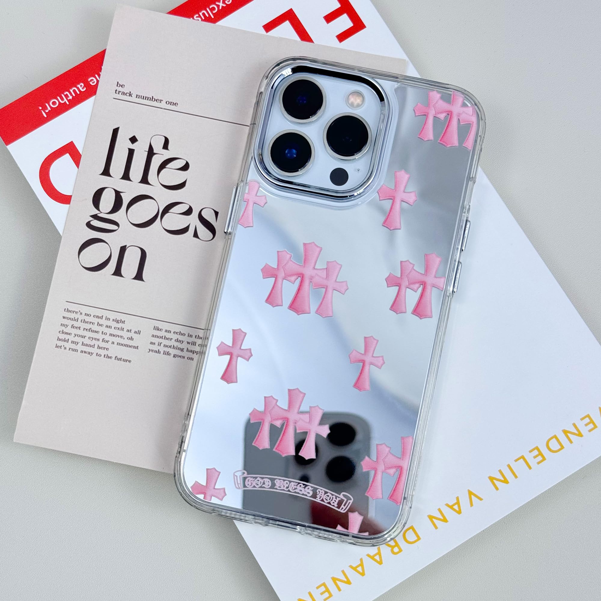 Amazon.com: ezyuzy Fits iPhone 15 Case Bless Mirror Phone