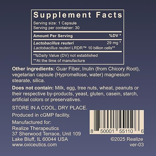 Miniatura 2 de Probiótico MyReuteri 10 mil millones de UFC  Fuerza Fundacional L. reuteri LRDR + FOS Prebiótico  por el Dr. William Davis  Hace un superalimento