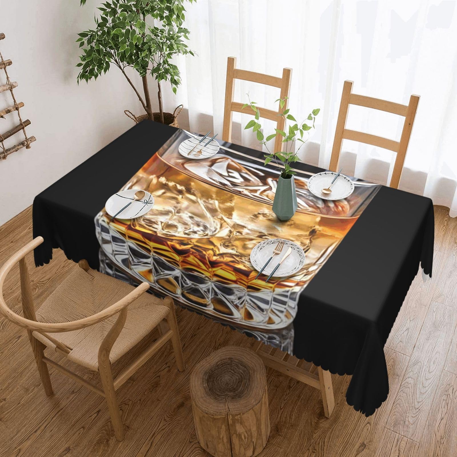 Nappe déperlante rectangulaire 137x183 cm pour table de salle à manger et jardin