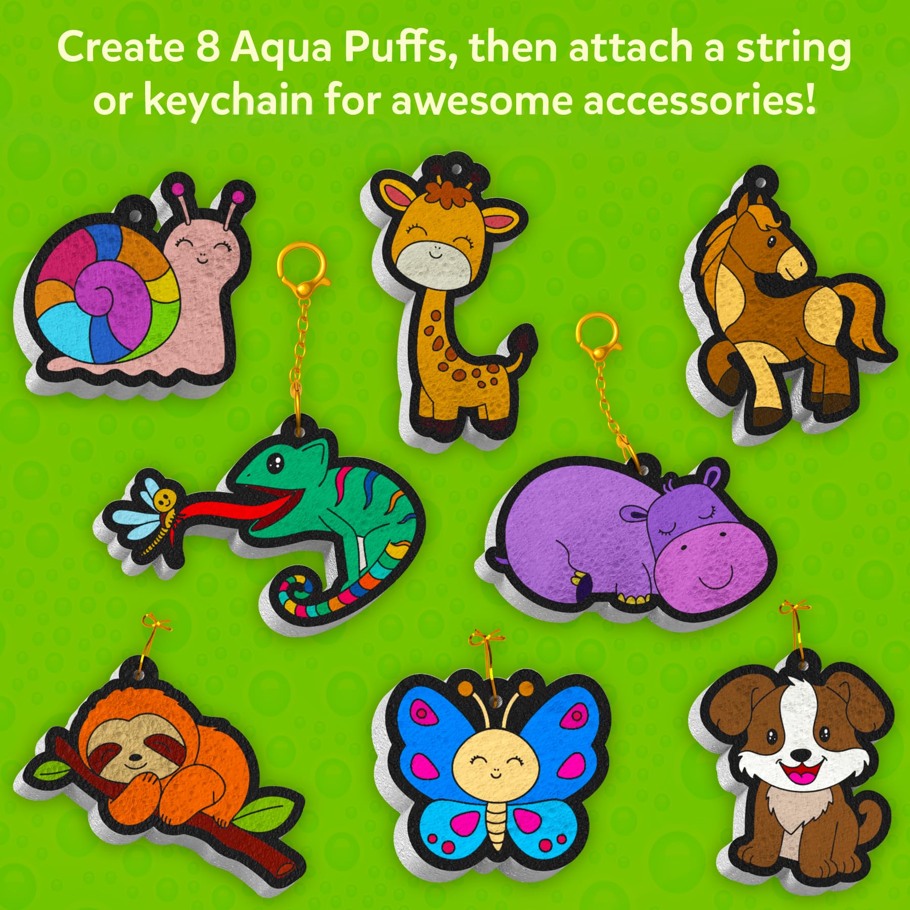 Skillmatics Aqua Puffs - 3D Art Kit, Animals, Mess-Free Painting Craft for Kids, DIY Colour & Inflate Activity, Travel Toys & Creative Gifts for Girls & Boys Ages 4, 5, 6, 7, 8, 9, 10 2