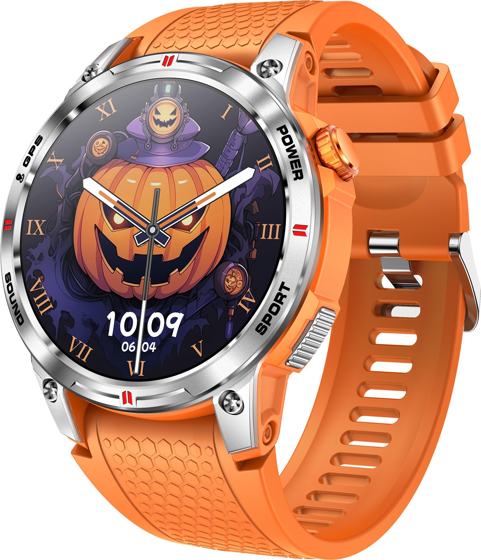 Montre connectée GPS pour homme et femme - Montre intelligente avec fonction téléphone - Podomètre - Montre militaire d'extérieur avec boussole - Montre de sport - Montre de sport - Montre de course