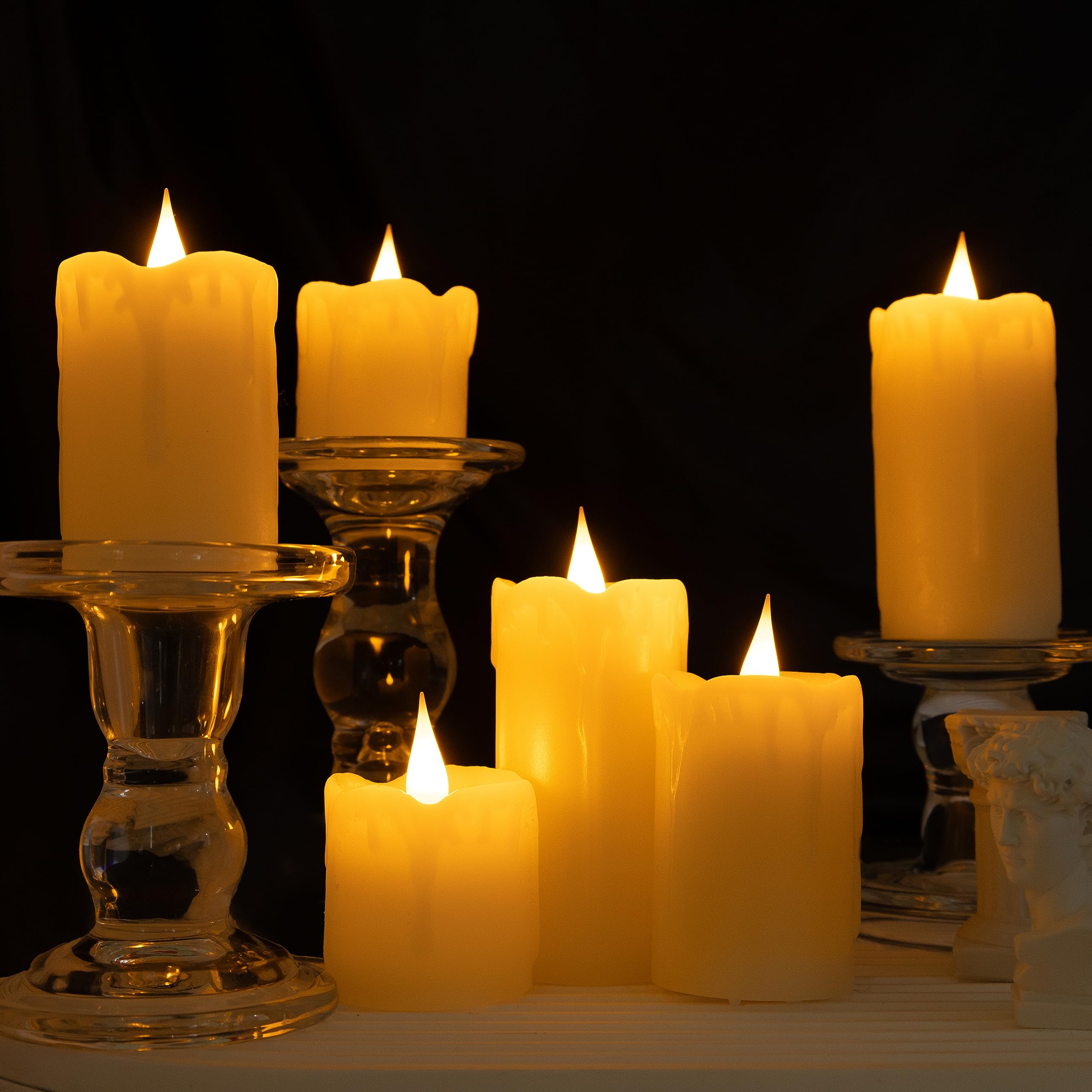 Da by Candela LED Alimentazione a batteria Candele a lume di tè 5cm 7.5 cm 10 cm set 6 pezzi