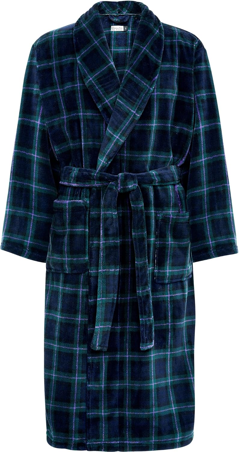 Alexander Del Rossa Mens Robe Plush, Bath Robe for Men, Lightweight Robes, Warm Fleece Bathrobe