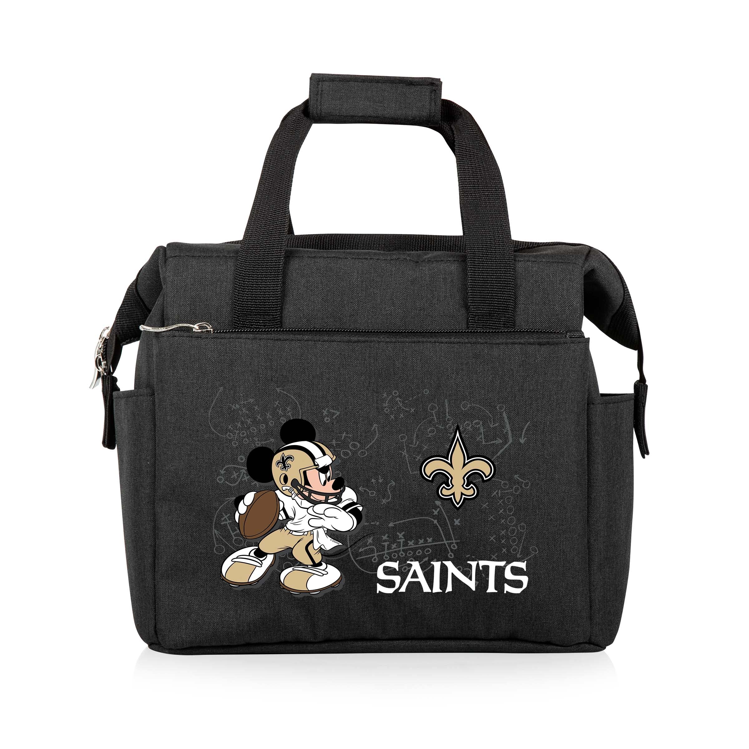 PICNIC TIME NFL Mickey Mouse On The Go Lunch Bag - Soft Cooler Lunch Box - Insulated Lunch Bag, (Black)