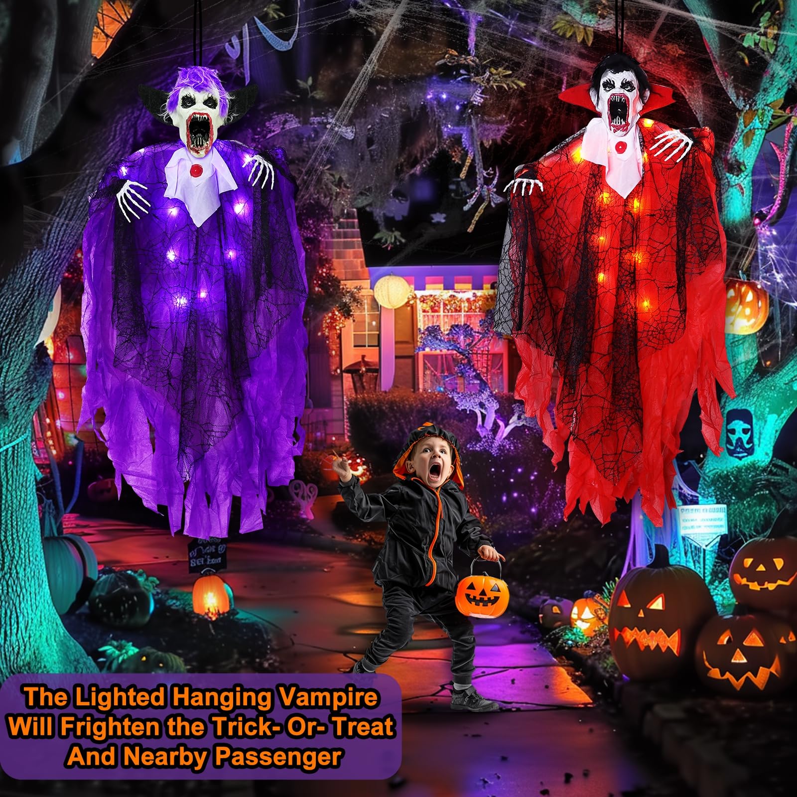 Scary Skull With Spiders Hanging Prop 2 PCS Halloween Hanging Skull  Decorations With LED Red Eyes \u0026 Spiders - Scary Outdoor Decor Creepy Cloth, image size:1600x1600