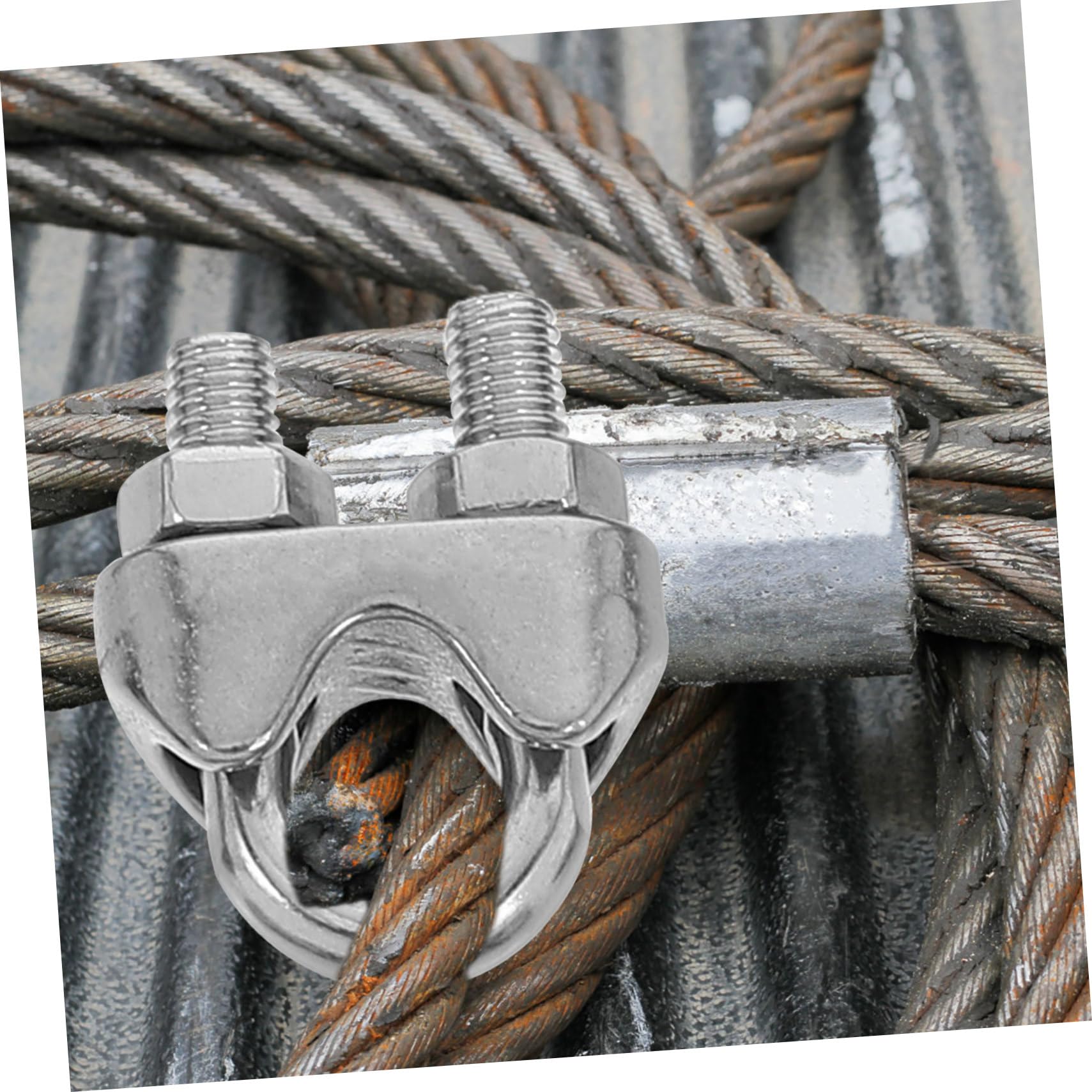 Gatuida 20piezas Abrazadera de Cable de Acero Inoxidable Forma Cuerda de Aparejo Abrazadera de Cable de Metal para Cableado de Remolques