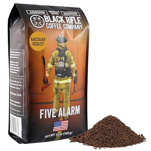 Miniatura 59 de Black Rifle Coffee Company Vainilla, bolsa de 12 onzas, café molido tostado medio, mezcla tostada hecha de granos arábigos, granos colombianos