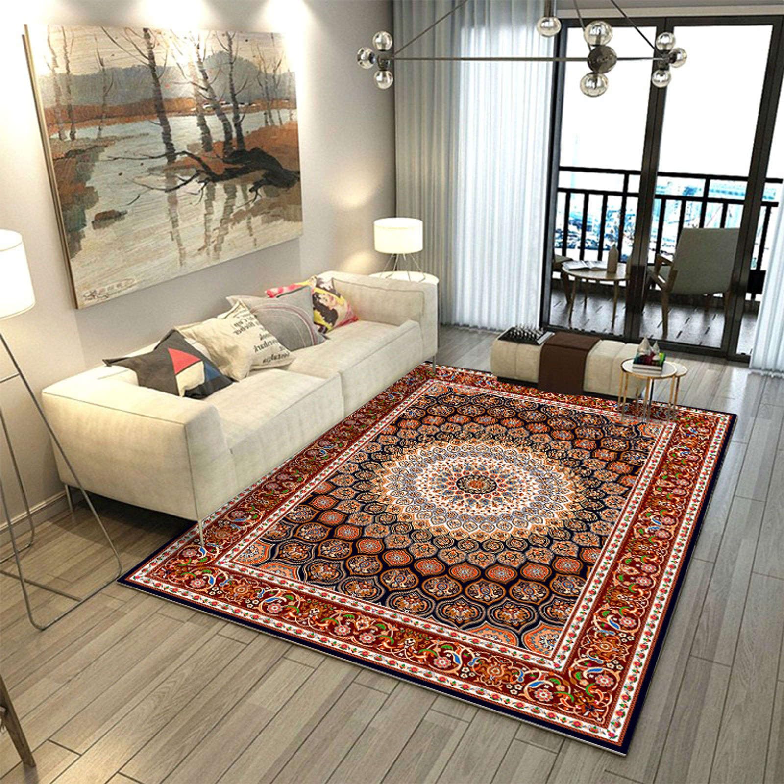 Tapis de chevet moderne nordique 140x200 cm moquette shaggy pour salon et chambre à coucher