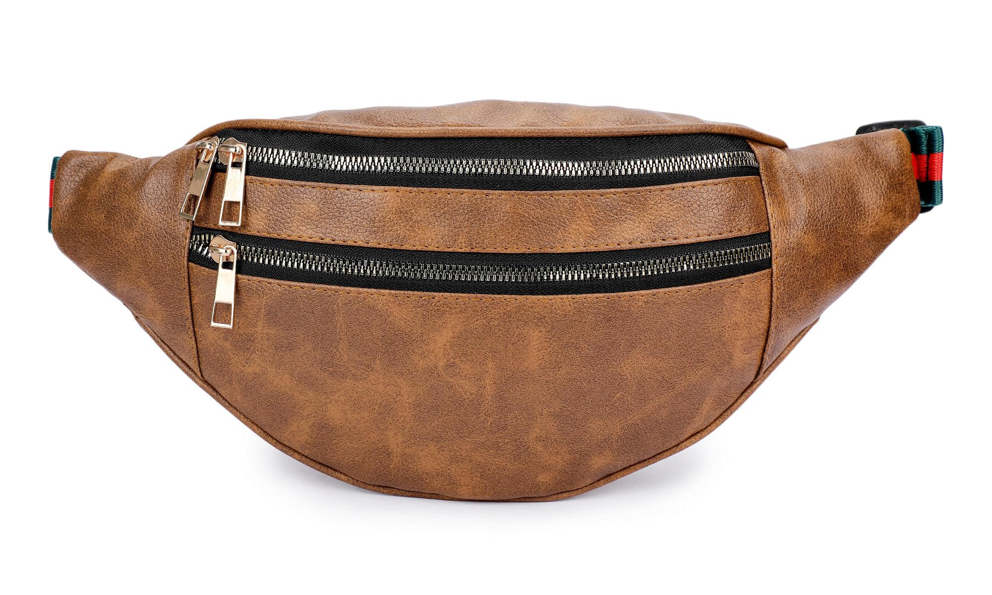 K London Stylish Artificial Leather Camel Color Waist Bag Elegant Style Travel Pouch Passport Holder with Adjustable Strap(2143_Camel)